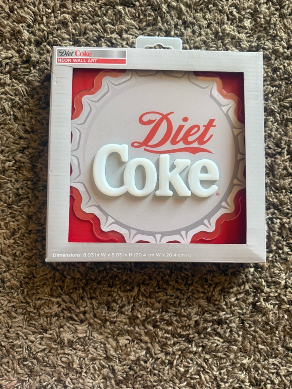 Diet Coke Neon Wall Art - White and Red Logo